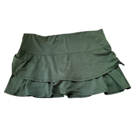Lucky in Love Active Skort Green Large Ruffle Tennis Golf Pickleball Skirt - Picture 4 of 8